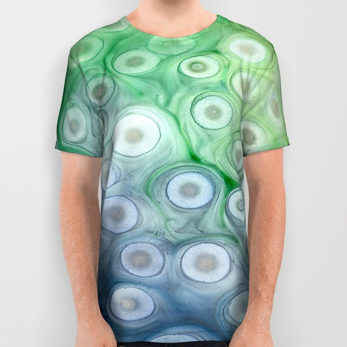 Designer Clothing - Abstract Rivulet Painting - Artistic All Over Printed T Shirt Brazen Design Studio Lavender