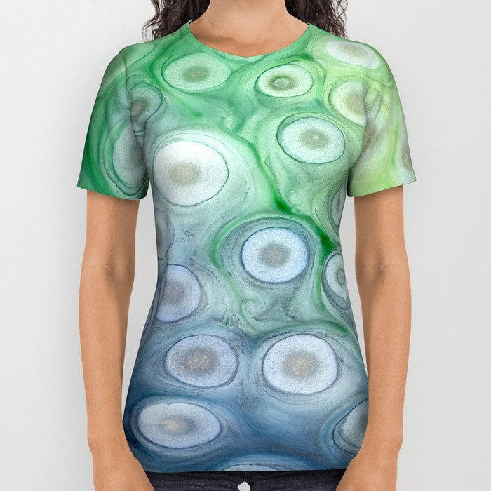 Designer Clothing - Abstract Rivulet Painting - Artistic All Over Printed T Shirt Brazen Design Studio Lavender