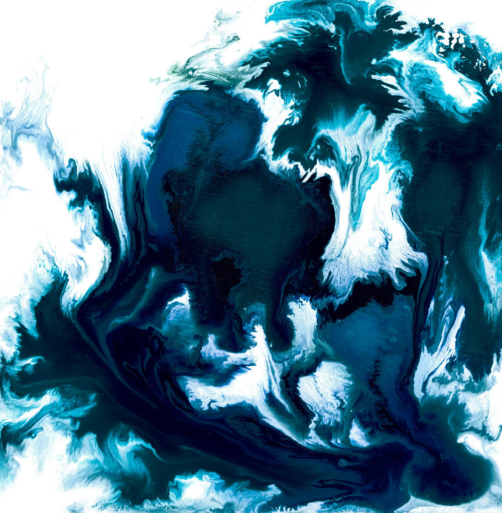 Tidal Wavesong  - Acrylic Painting - Abstract Seascape Art Print Brazen Design Studio Black