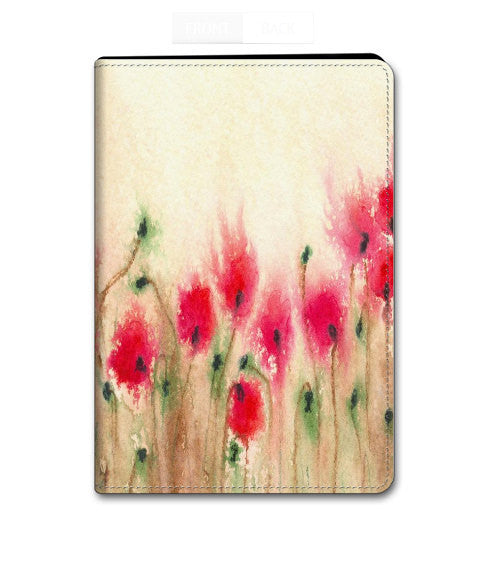 Floral Poppies iPad Folio Case - Designer Device Cover Brazen Design Studio Antique White