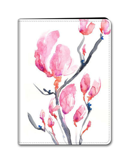 Floral Magnolia iPad Folio Case - Designer Device Cover Brazen Design Studio Light Pink