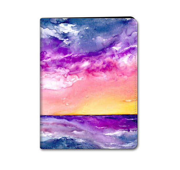 Tormenta Seascape iPad Folio Case - Tormenta Seascape - Designer Device Cover Brazen Design Studio Light Salmon