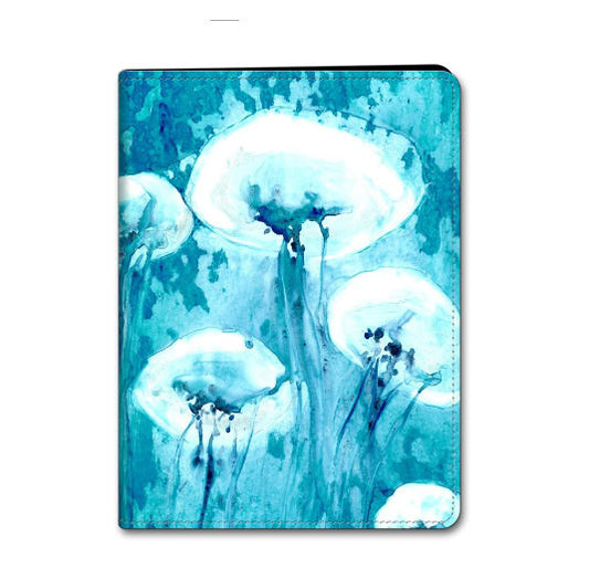 Jellyfish iPad Folio Case - Wildlife Ocean Art - Designer Device Cover Brazen Design Studio Sky Blue