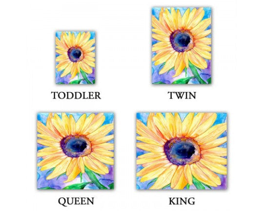 Sunflower Watercolor Painting  - Modern Bedding - Duvet or Comforter Brazen Design Studio Light Goldenrod