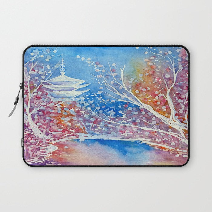 Japanese Temple Macbook Pro Laptop Case - Artistic Laptop Sleeve Brazen Design Studio Dark Gray