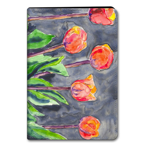 Floral Tulips iPad Folio Case - Designer Device Cover Brazen Design Studio Tomato