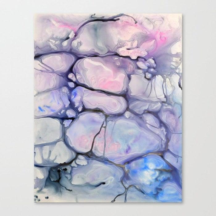 Abstract Art - Watercolor Painting - Violaceae Contemporary Art Print Brazen Design Studio Light Steel Blue