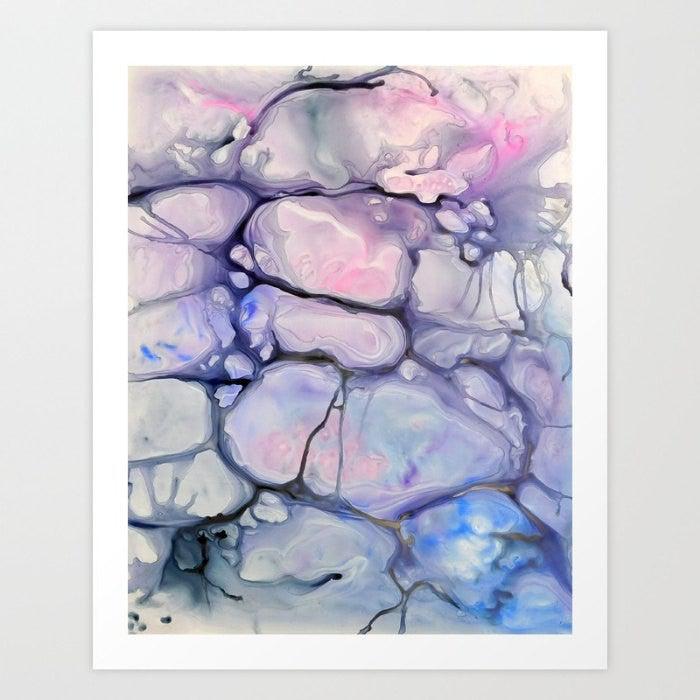 Abstract Art - Watercolor Painting - Violaceae Contemporary Art Print Brazen Design Studio Light Steel Blue