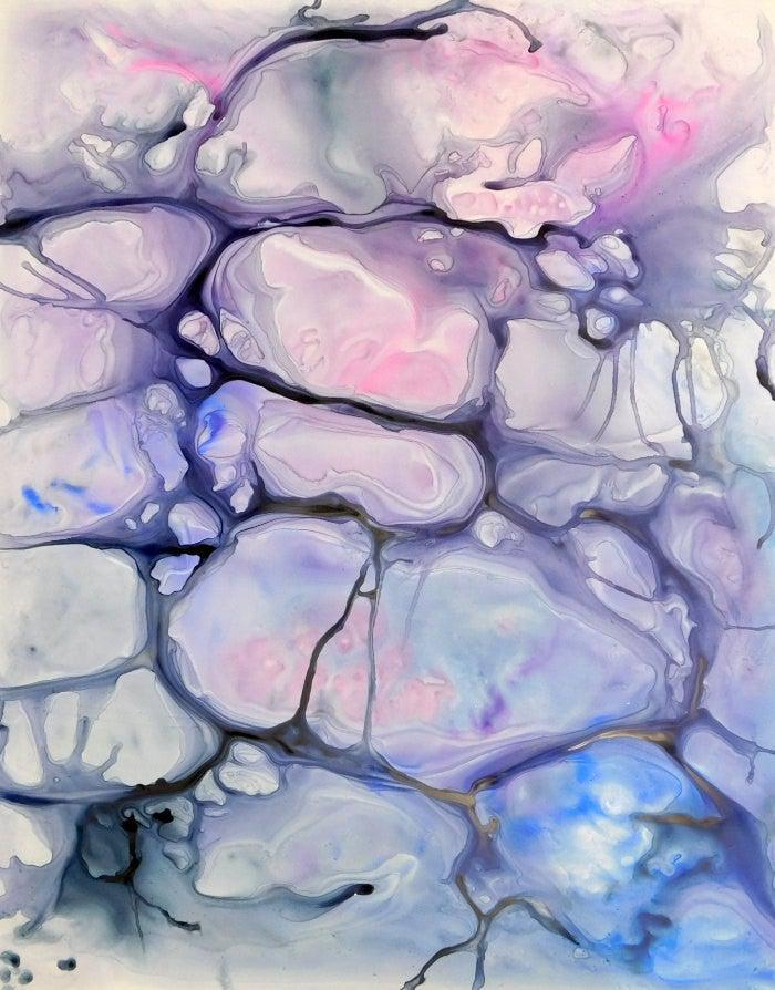 Abstract Art - Watercolor Painting - Violaceae Contemporary Art Print Brazen Design Studio Light Steel Blue