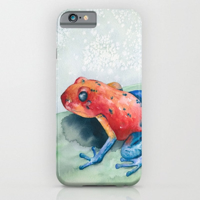 Blue Jean Frog Phone Case - Wildife Painting - Designer iPhone Samsung Case Brazen Design Studio Maroon