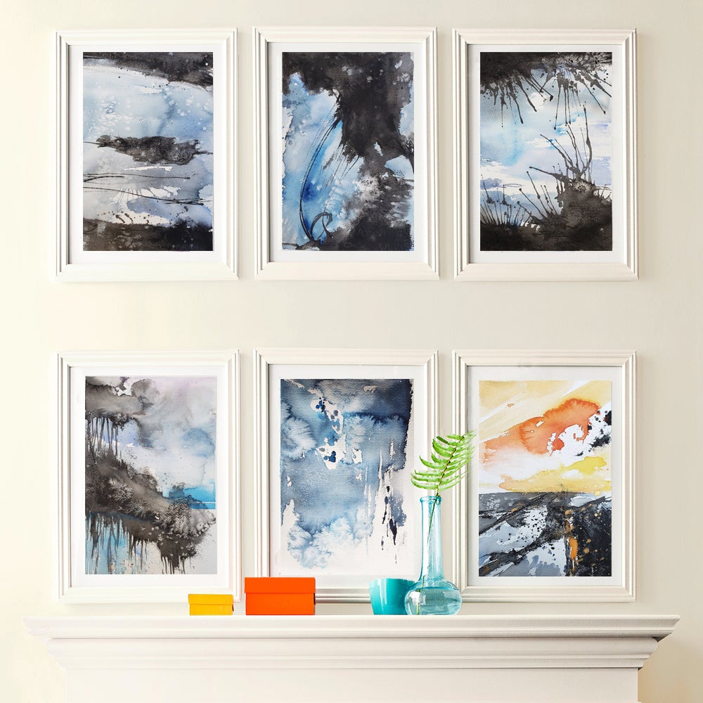 Art Print - Decided to Risk It Contemporary Abstract Watercolor Painting Brazen Design Studio Light Gray