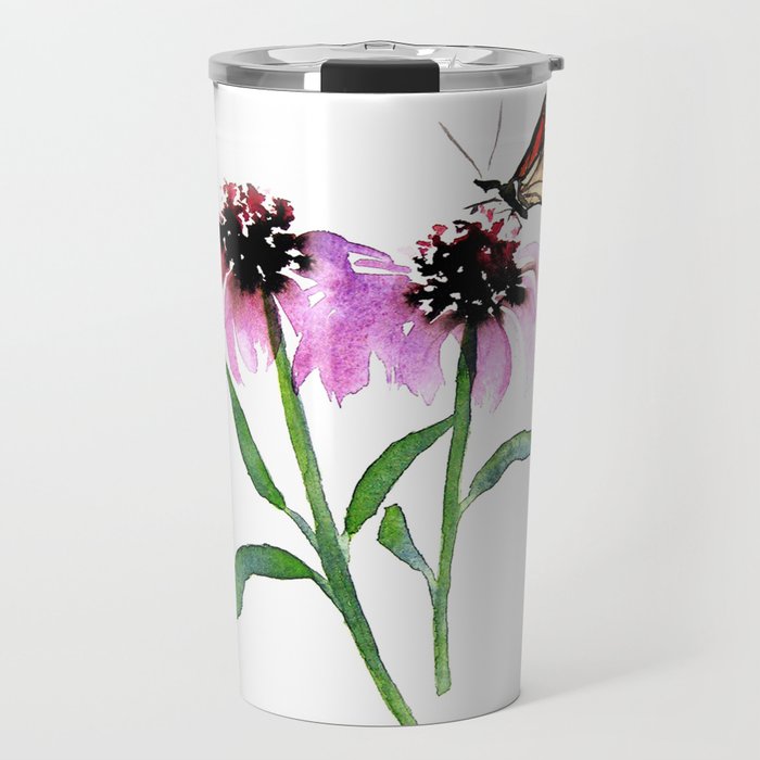 Monarch Butterfly and Coneflower Travel Mug
