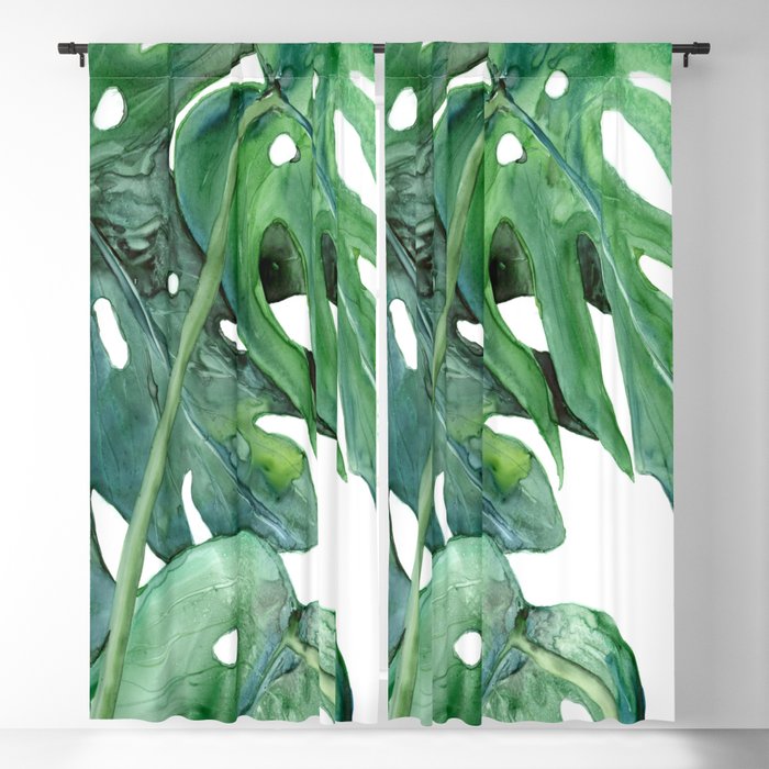 Monstera Deliciosa Black Out or Sheer Curtains