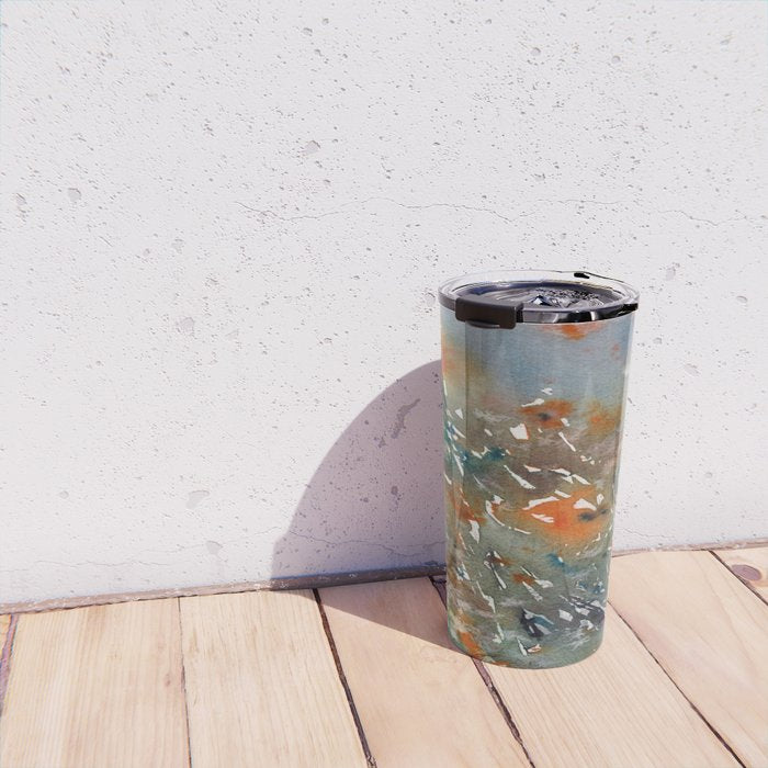 Orange Poppies Travel Mug