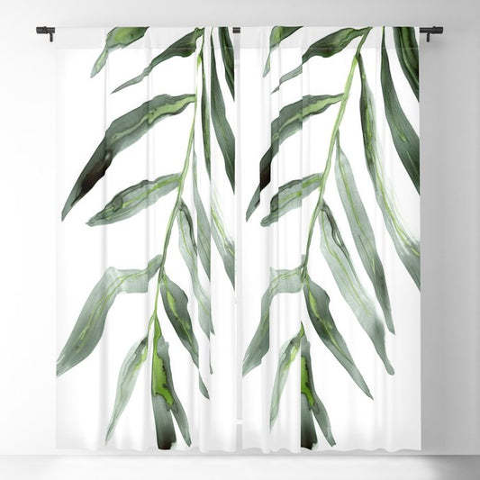 Palm Frond Black Out or Sheer Curtains