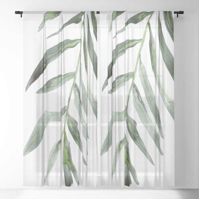 Palm Frond Black Out or Sheer Curtains