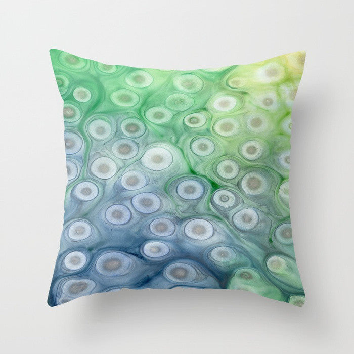 Abstract Rivulet Decorative Pillow Cover - Throw Pillow Cushion - Home Decor Brazen Design Studio Dark Sea Green